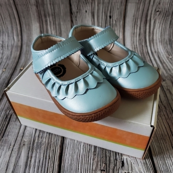 Livie and Luca Ruche Shoes Blue Shimmer New in Box - Picture 4 of 9